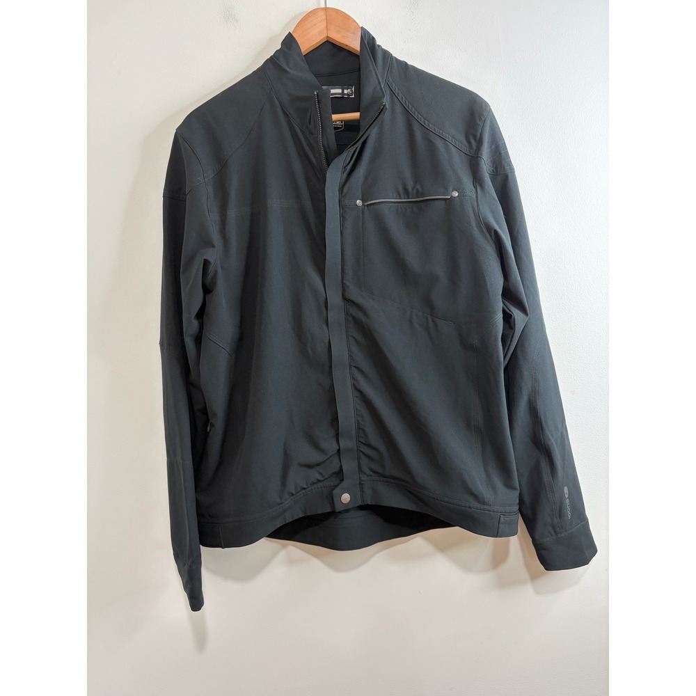 Sugoi Mens Black Cycling Jacket Full Zip Stretch Performance Coat Sz L Athletic